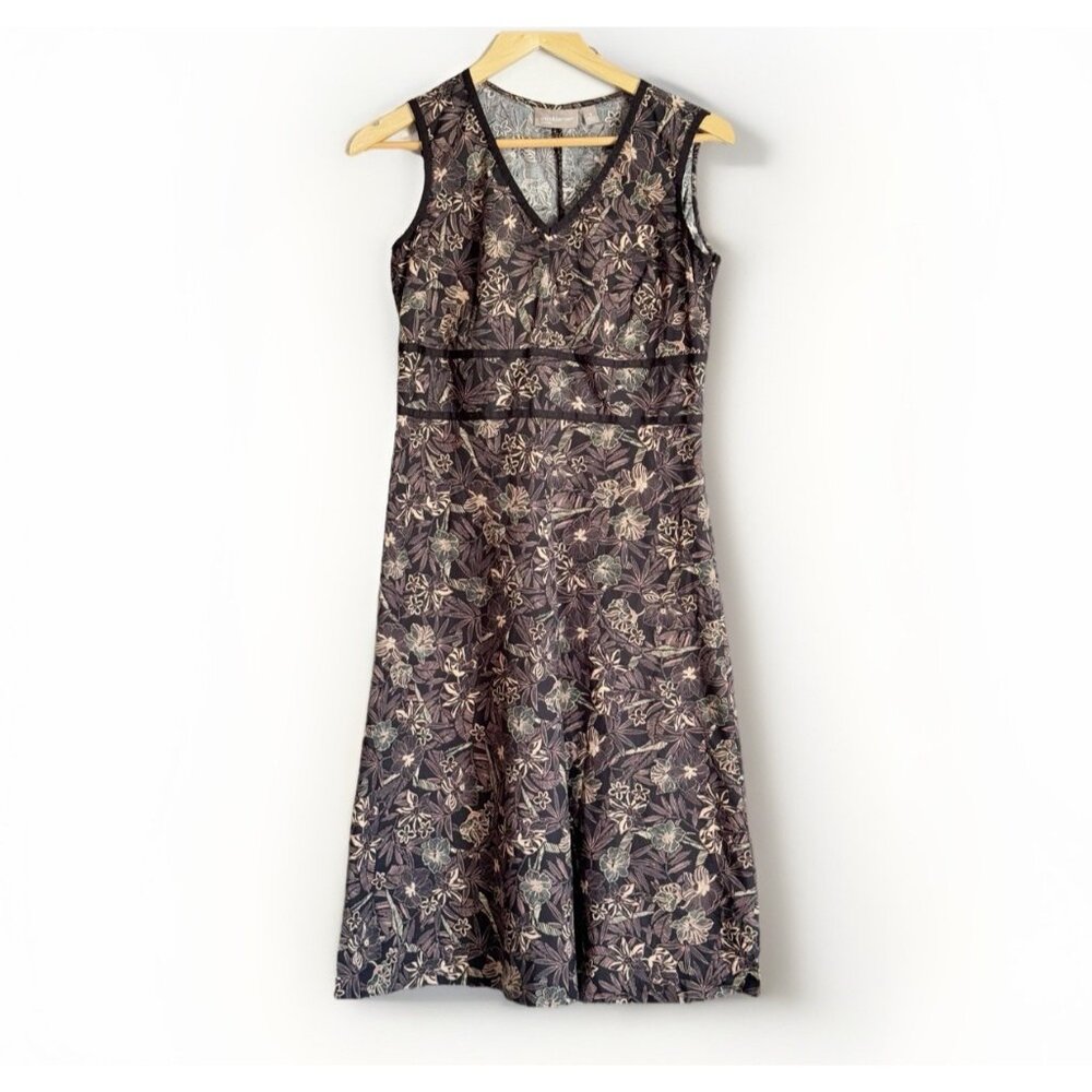 Croft & Barrow Stretch Y2K Black Midi Dress Women’s 6 Artsy Boho Chic Grunge